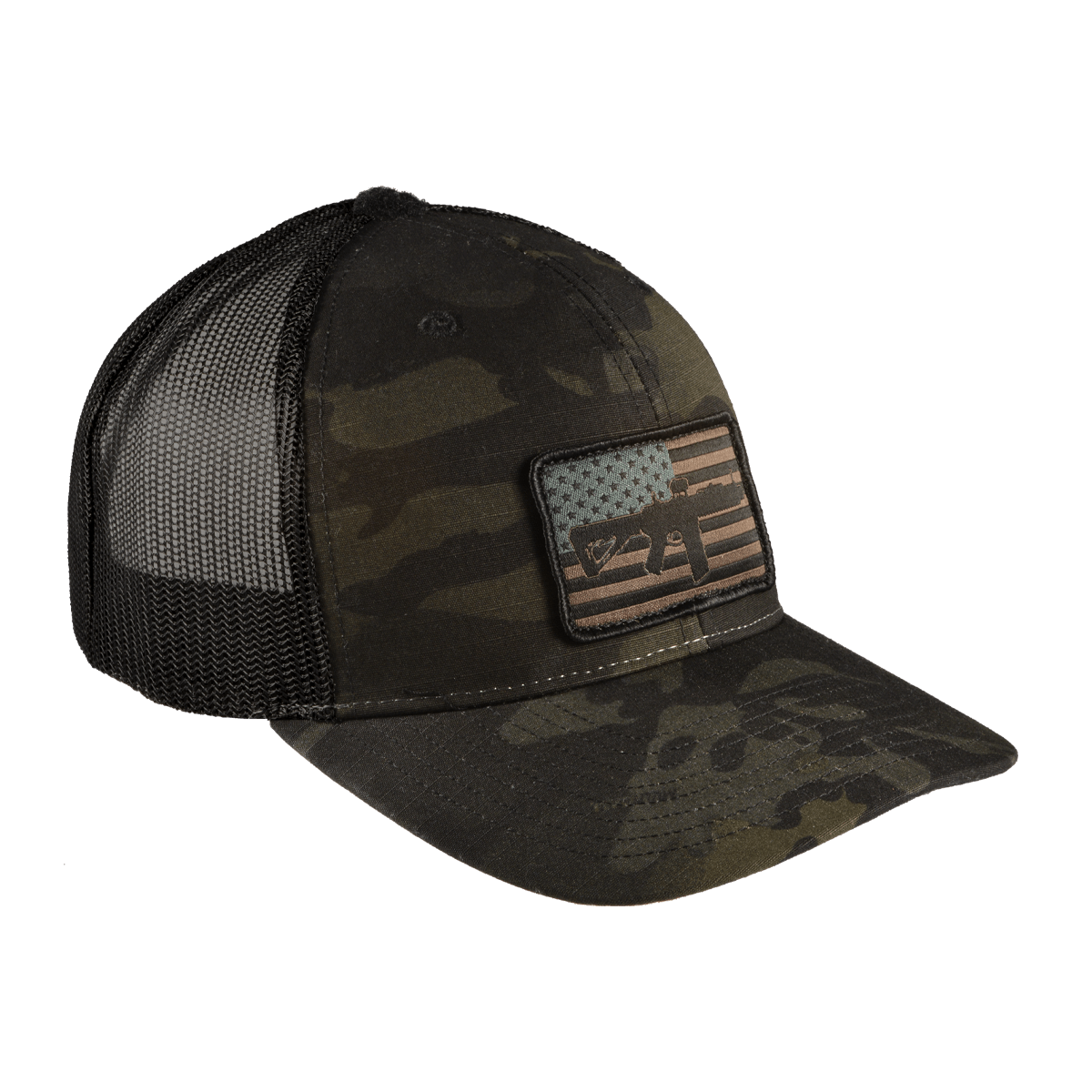 Black Multicam AR Flag Trucker Hat