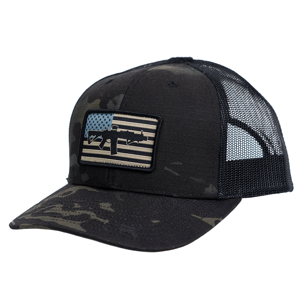 Black Multicam AR Flag Trucker Hat