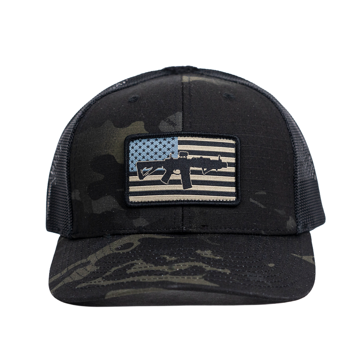 Black Multicam AR Flag Trucker Hat